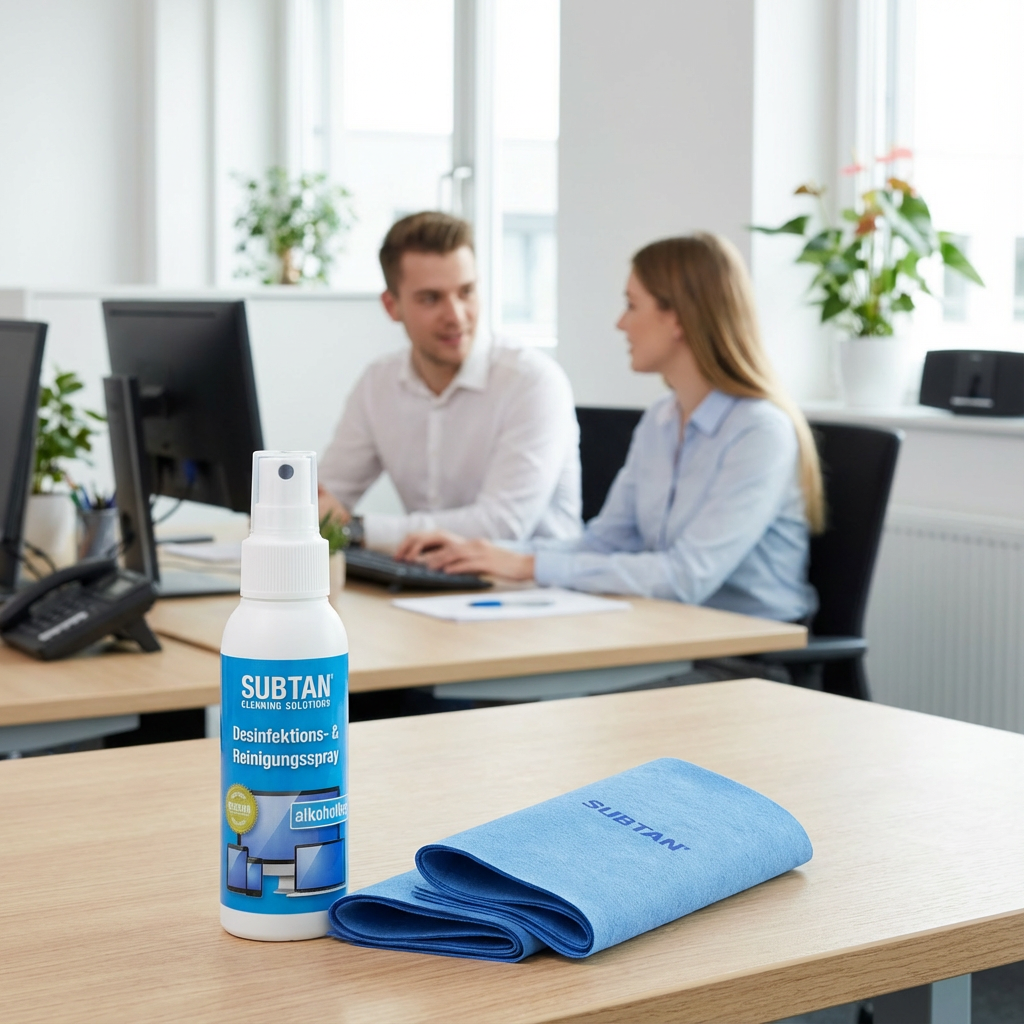 Display-Desinfektionsset SUBTAN® Blue | 100 ml + 2 Tücher